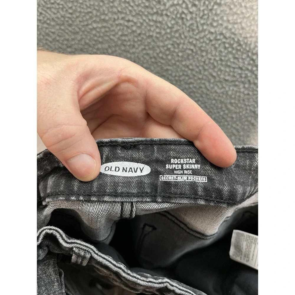 Old Navy Jeans Womens 10 Black Rock Star Super Skinny High Rise‎ Denim Preppy